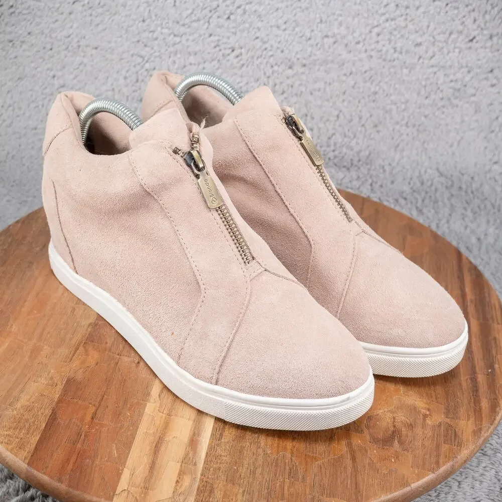 Blondo Glenda‎ Waterproof Sneaker Bootie Mushroom Suede Size 10 M